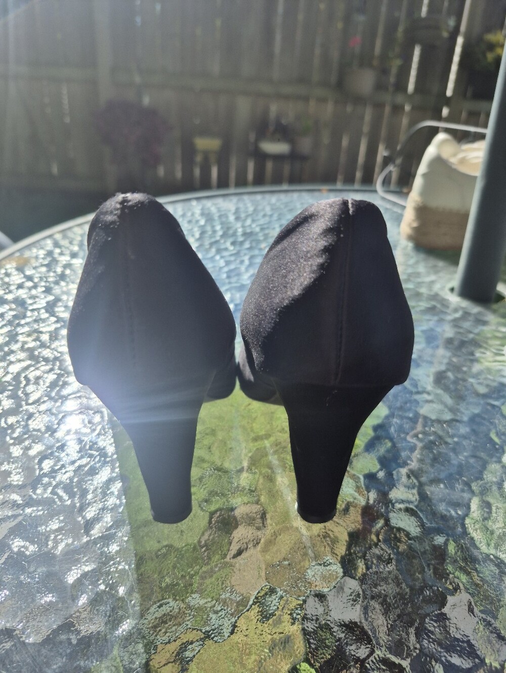 Cause & Effect Black Women's Dress Pumps - Classic Pleated Toe - Picture 2 of 4